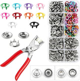 Snap Fastener Button Kit with Pliers, 9.5 mm Metal