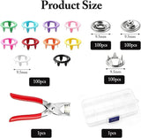 Snap Fastener Button Kit with Pliers, 9.5 mm Metal
