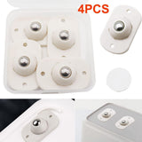 Four-piece caster wheel set in its box with mounting examples