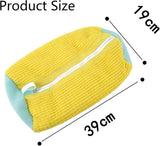 Size diagram: the mesh shoe bag measures 39 cm by 19 cm