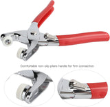 Close-up of the non-slip pliers handle and the fastening jaws