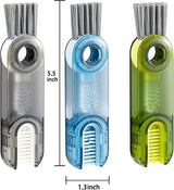 Size diagram: the 3-in-1 brush is 5.5 inches tall and 1.3 inches wide